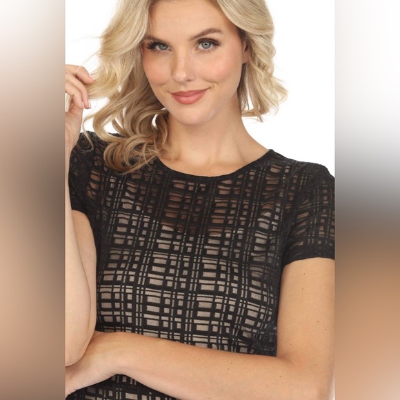 Johnny Was Jade black plaid shortsleeve midi A-line Dress Wedding Party Guest - Picture 14 of 16